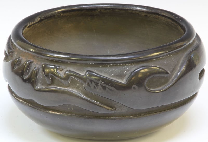 MARGARET TAFOYA, POTTERY BOWL: Diameter- 8 1/2"