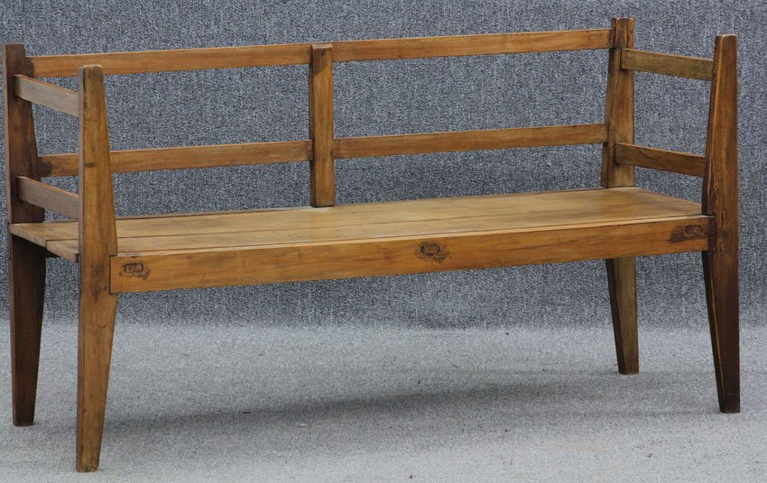 LOUIS XV STYLE SETTLE: Height- 35 1/4", Length- 63 1/2"