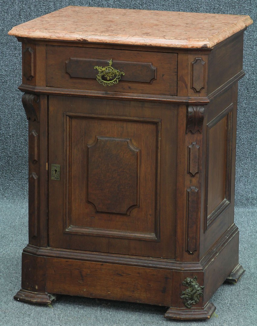 AMERICAN RENAISSANCE REVIVAL WALNUT HALF COMMODE: Height- 30 1/2"