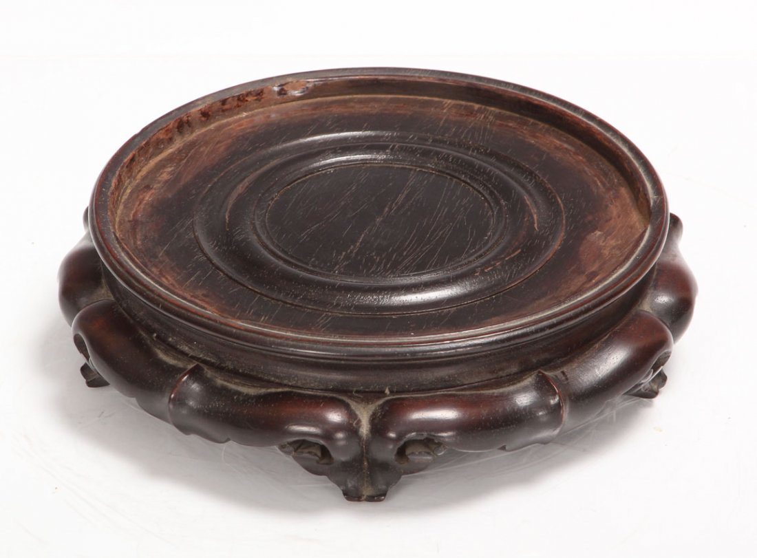 VINTAGE CHINESE CARVED STAND: Diameter- 7 1/4" Weight- 554.3 grams