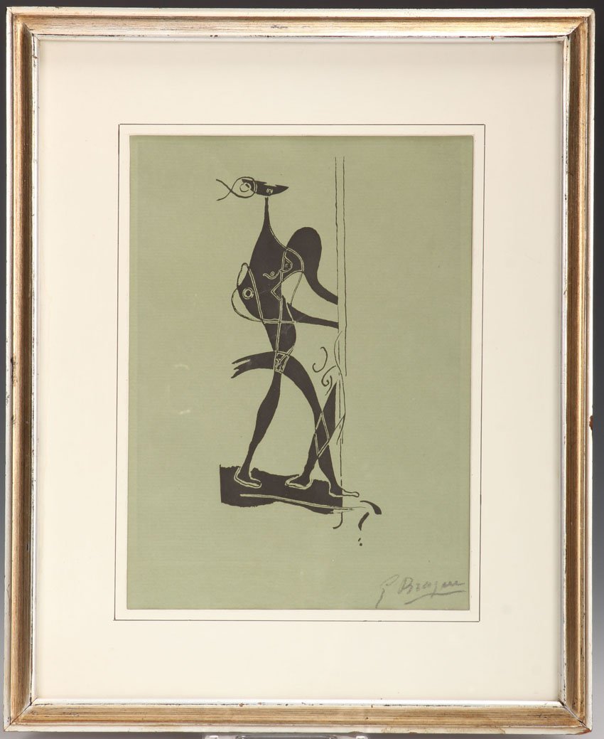 GEORGES BRAQUE, LITHOGRAPH: pencil signed Sight- 10" x 13 3/4" Overall- 17 1/2" x 21 1/2"