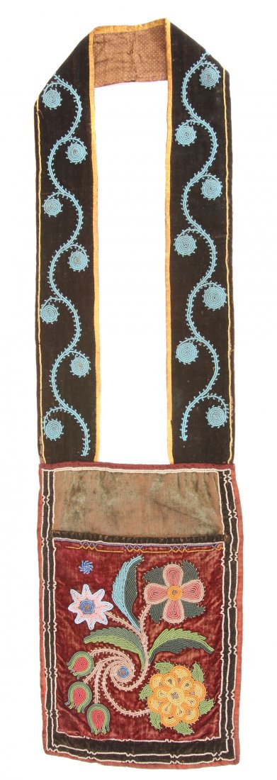 CHEROKEE BANDELIER BAG, 19TH CENTURY: Length- 34 1/2", Width- 9 1/4"