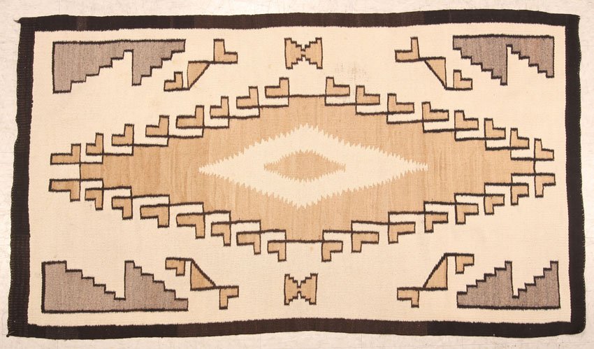 AMERICAN INDIAN NAVAJO BLANKET: Size- 38 3/4" x 68"