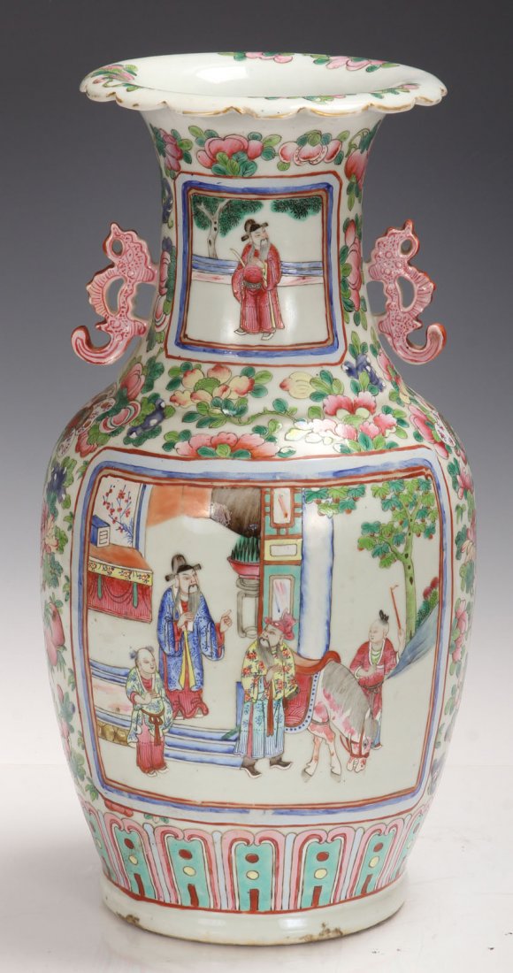 CHINESE PORCELAIN PAINTED VESSEL: 19th century Height- 17 1/2"