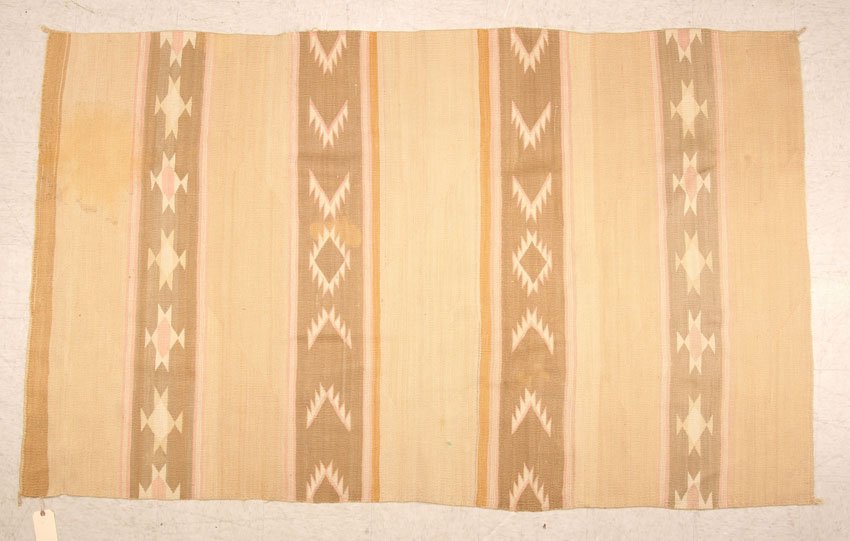 NAVAJO WOVEN BLANKET: Overall- 53 1/2" x 89" Condition- stain on blanket