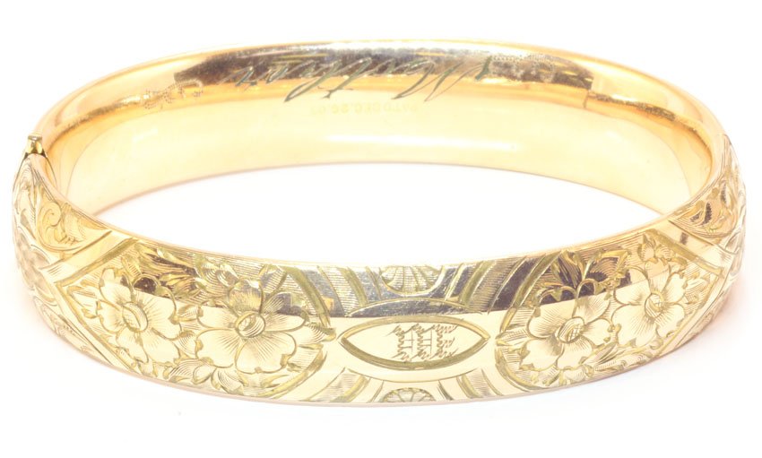VICTORIAN 14KT BANGLE BRACELET: Weight- 27 grams
