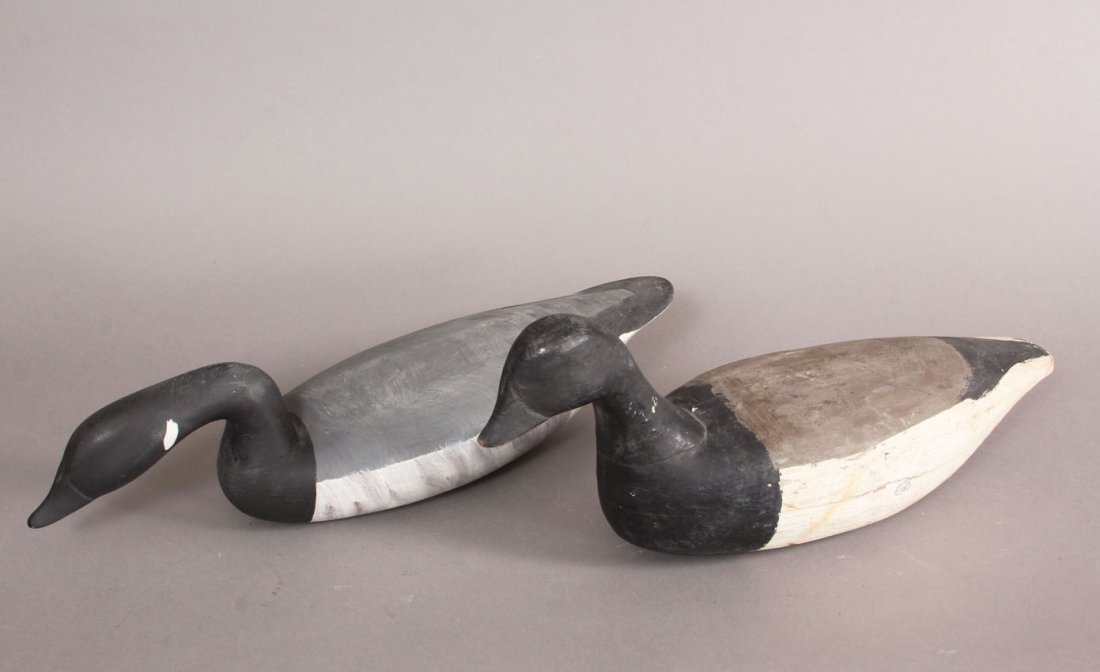 LOT OF (2) HURLEY CONKLIN CARVED DECOYS: Manahawkin, New Jersey Length- 17 1/4" - 19 3/4"