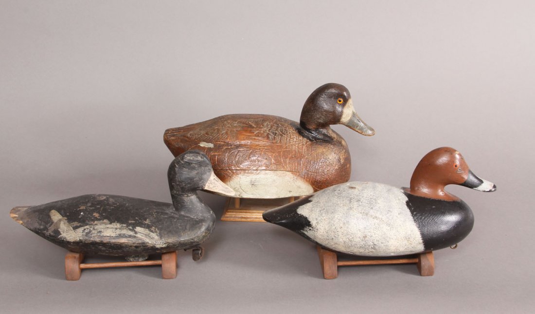 LOT OF (3) VINTAGE PAINTED DUCK DECOYS: Length- 12" - 12 1/4"
