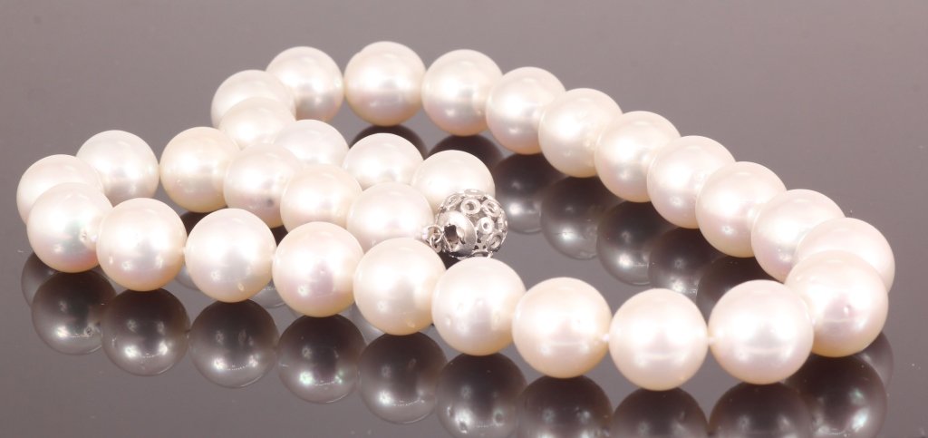 SOUTH SEA PEARL NECKLACE, 14KT CLASP: Weight- 117.6 grams