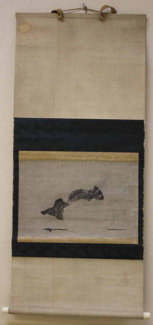 EARLY CHINESE PAINTING OF GOURD FRUIT: Sight- 10 1/4" x 16" Length- 40 1/4"