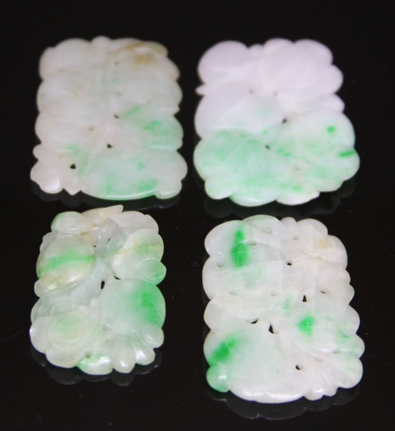 LOT OF (4) PCS. CHINESE CARVED JADE: Length- 1 5/8"- 1 7/8"