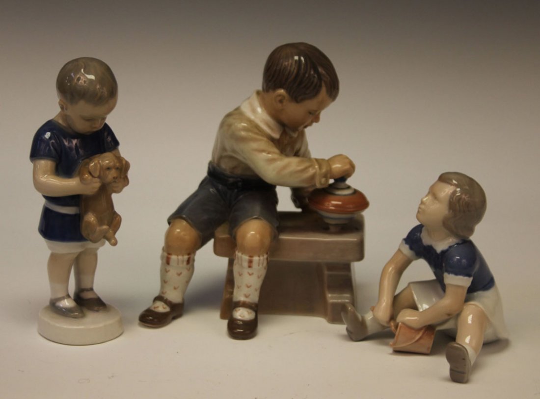 LOT OF (3) ROYAL COPENHAGEN PORCELAIN FIGURINES: Height- 4 3/8"- 6 1/2"