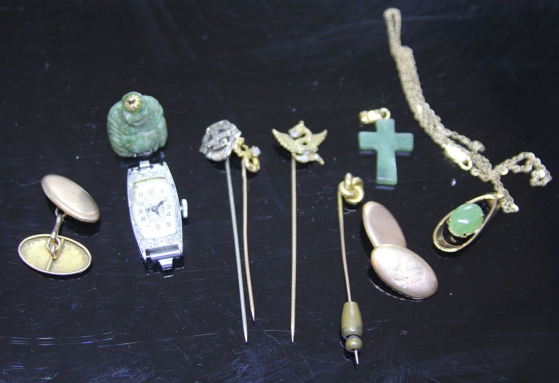 LOT OF MISC. VINTAGE JEWELRY: (10) items total Weight- 29.4 grams