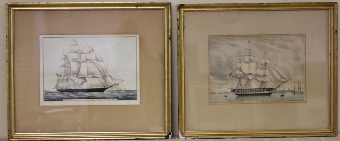 LOT OF (7) 19TH CENTURY NAUTICAL SHIP PRINTS: Whaling, Clipper Ships Overall- 10 3/4" x 15", 18 1/2" x 22"