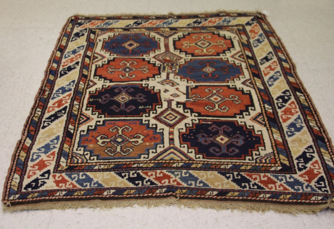 MOGHAN CAUCASIAN TRIBAL CARPET: Overall- 4'7" x 6'5"