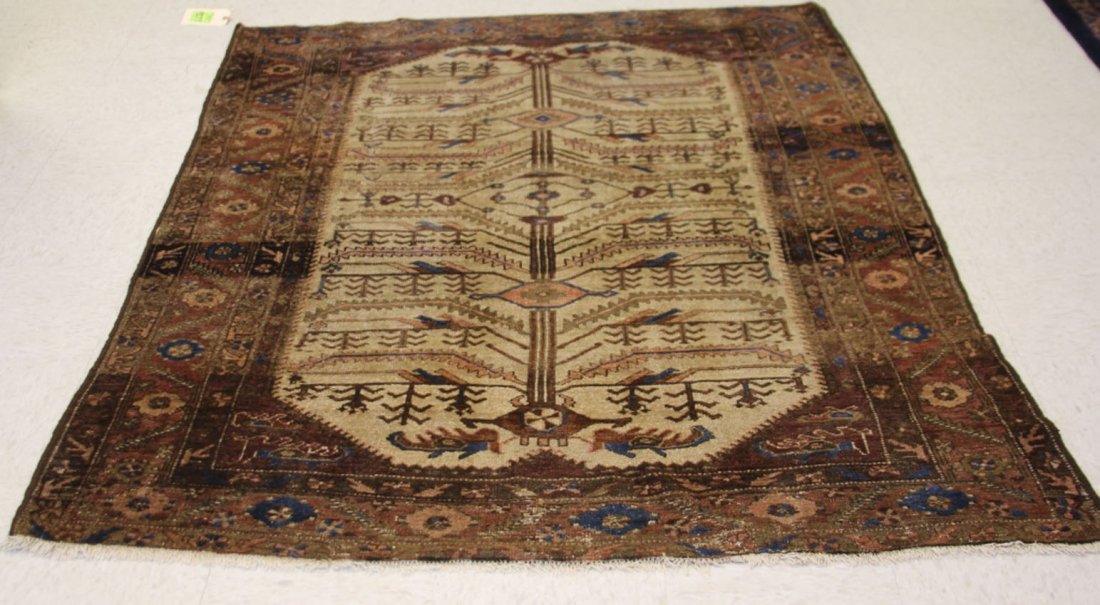 HAMADAN TRIBAL CARPET: Overall- 5' x 6'7"