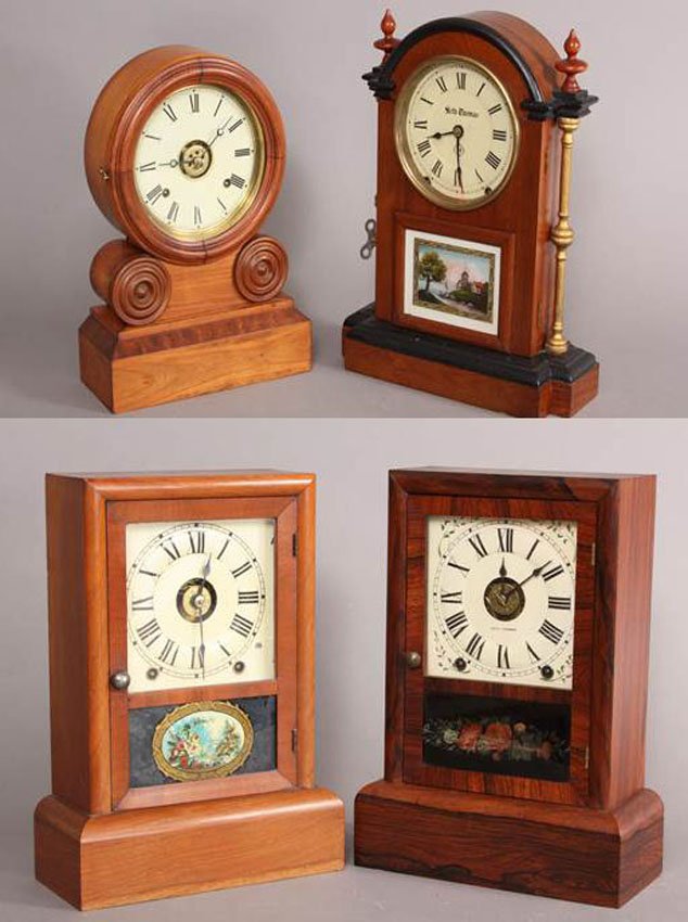 LOT OF (4) VICTORIAN SHELF CLOCKS: including Seth Thomas Height- 14"- 16"