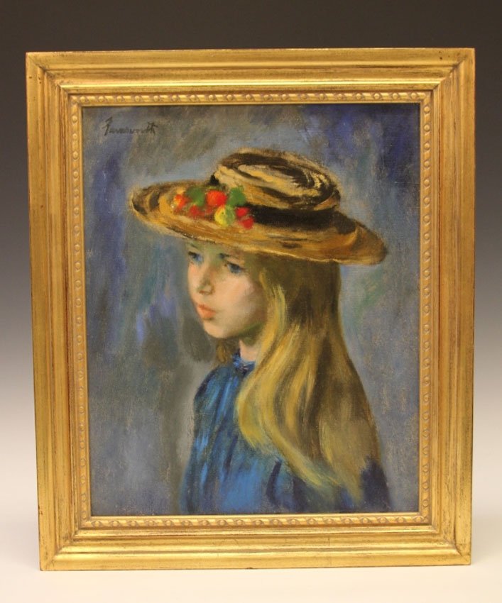 LOT OF (2) JERRY FARNSWORTH, OIL ON CANVAS: Portrait of girl Sight- 12 3/4" x 15 3/4", Overall- 16 3/4" x 19 3/4"