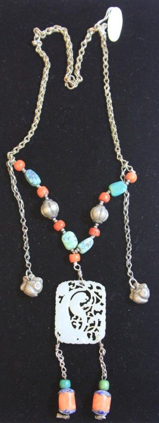 LOT OF (2) QING DYNASTY NECKLACES: Provenance- Private Collection Of East Coast Collector Weight- 189.7 grams
