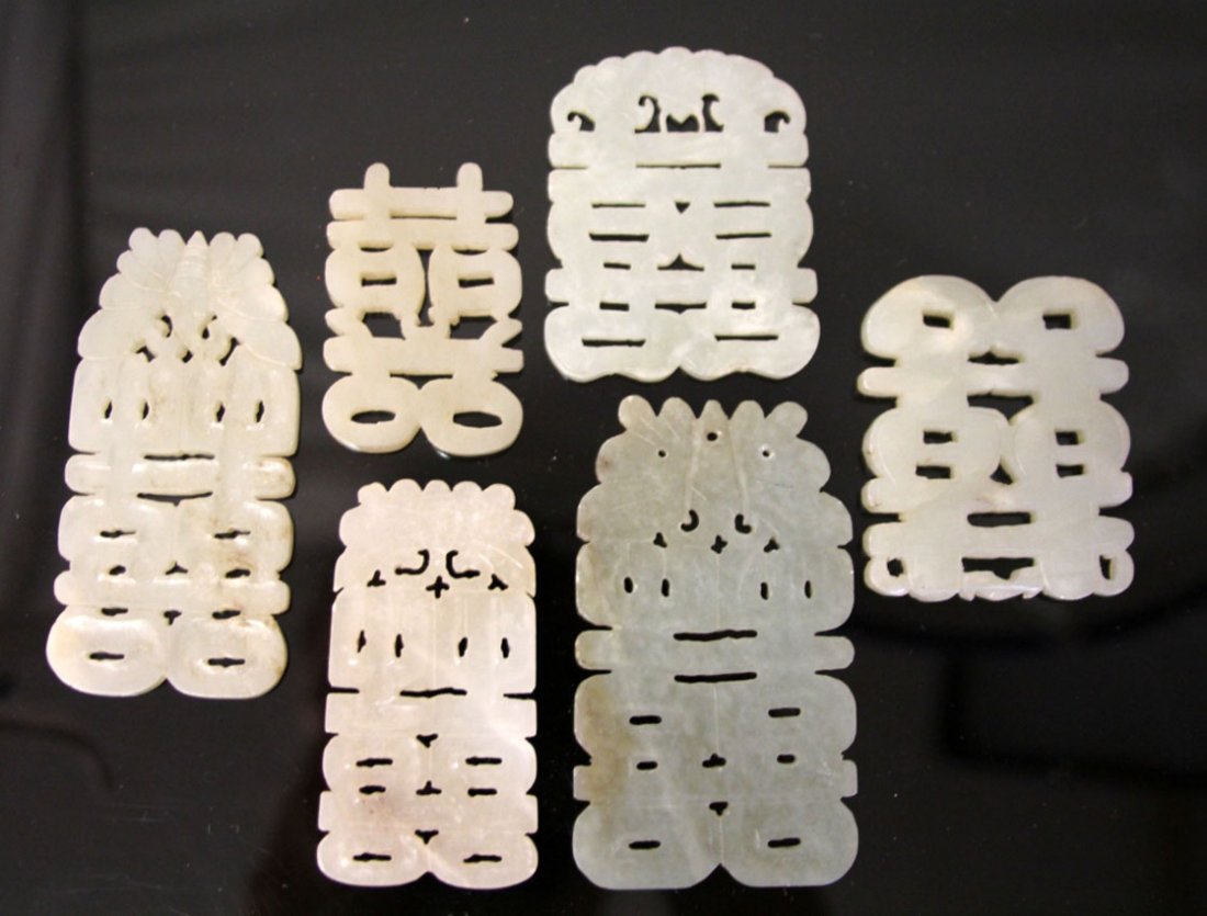 LOT OF (6) JADE CARVINGS: Provenance- Private Collection Of East Coast Collector Length- 2"- 3 1/4" Weight- 173.4 grams
