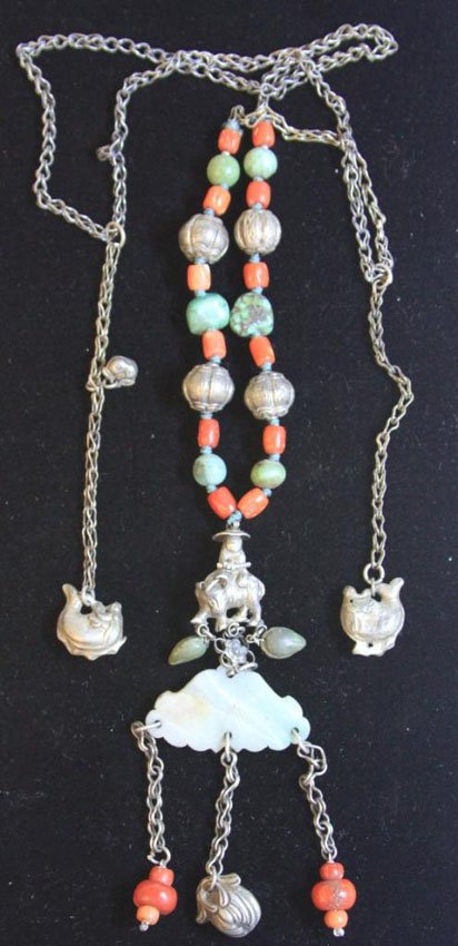 LOT OF (2) VINTAGE CHINESE NECKLACES: Provenance- Private Collection Of East Coast Collector Weight- 186.6 grams