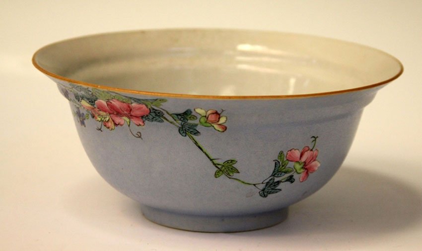 CHINESE ENAMELED PORCELAIN PAINTED BOWL: 20th century Height- 3 2/8" diameter- 7 5/6"