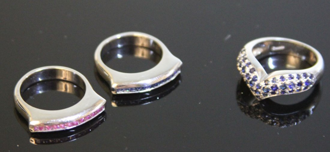 LOT OF (3) 18KT LADY'S RINGS: Ring size- 6 1/2", 7, 7 1/2" Weight- 22.3 grams