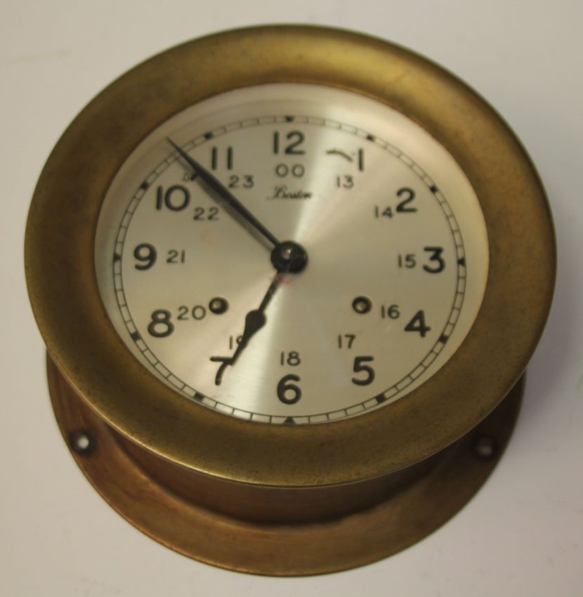 EARLY SHIPS CLOCK, BOSTON: Diameter- 7 1/4"
