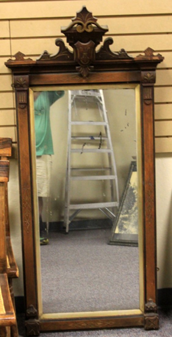 AMERICAN RENAISSANCE REVIVAL WALNUT MIRROR: â€¦.