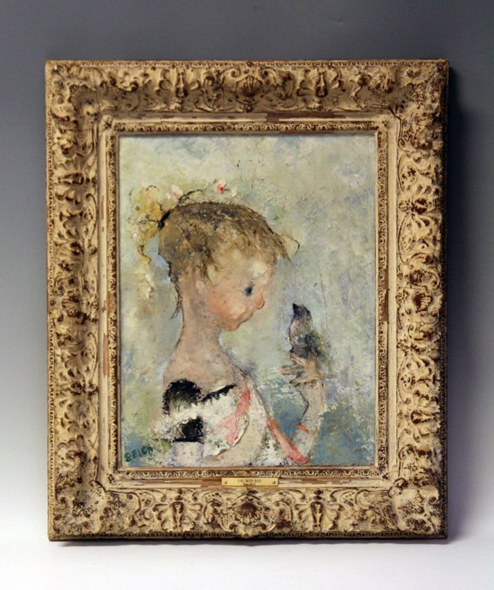 MARY BEICH, OIL ON CANVAS- PORTRAIT: Sight- 13 1/4" x 17 3/4" Overall- 21 1/2" x 25 1/2"