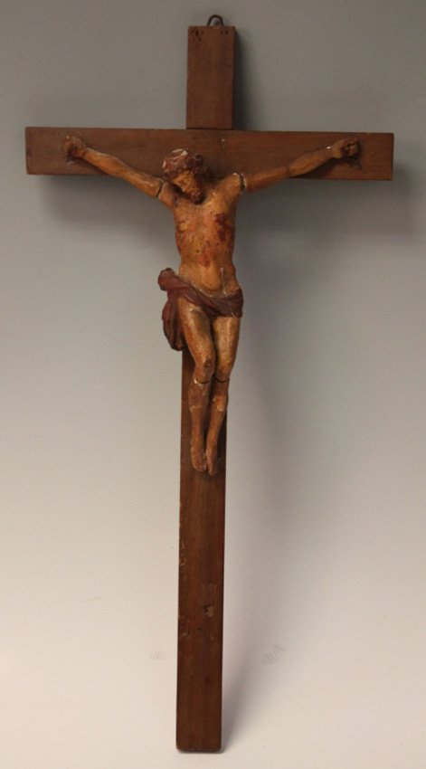 EARLY CRUCIFIX, WALL MOUNT: Length- 21"
