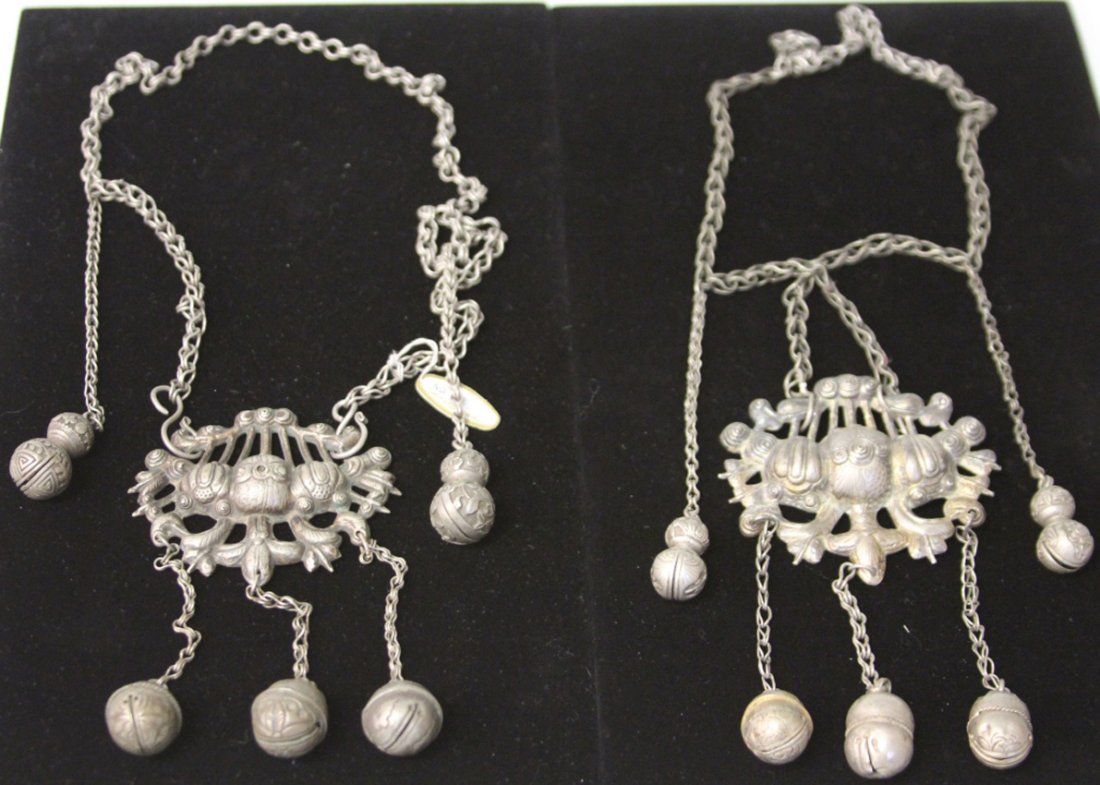 LOT OF (2) VINTAGE CHINESE COURT NECKLACES: Provenance- The Sutton Collection Weight- 229 grams