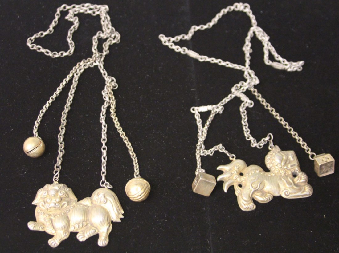 LOT OF (2) VINTAGE CHINESE COURT NECKLACES: Provenance- The Sutton Collection Weight- 122 grams