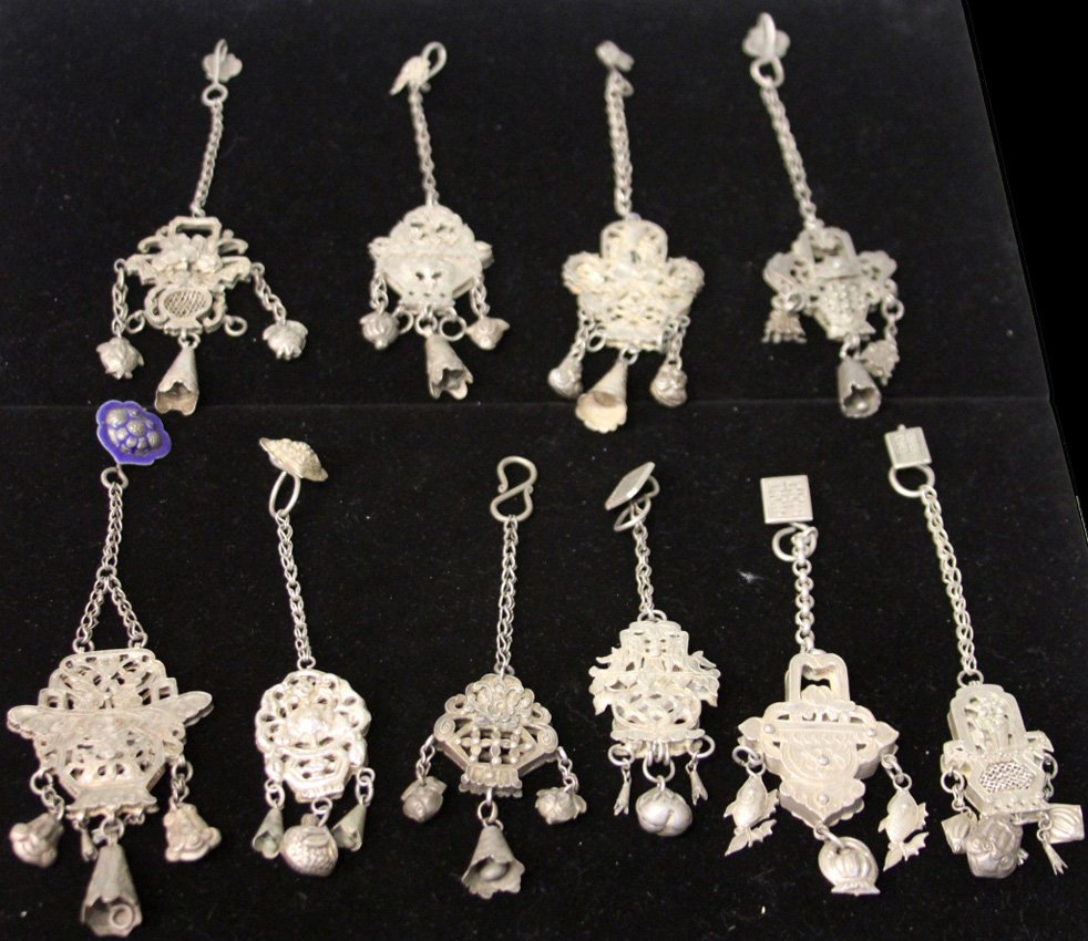 LOT OF (10) CHINESE PENDANTS: Provenance- The Sutton Collection Weight- 252 grams
