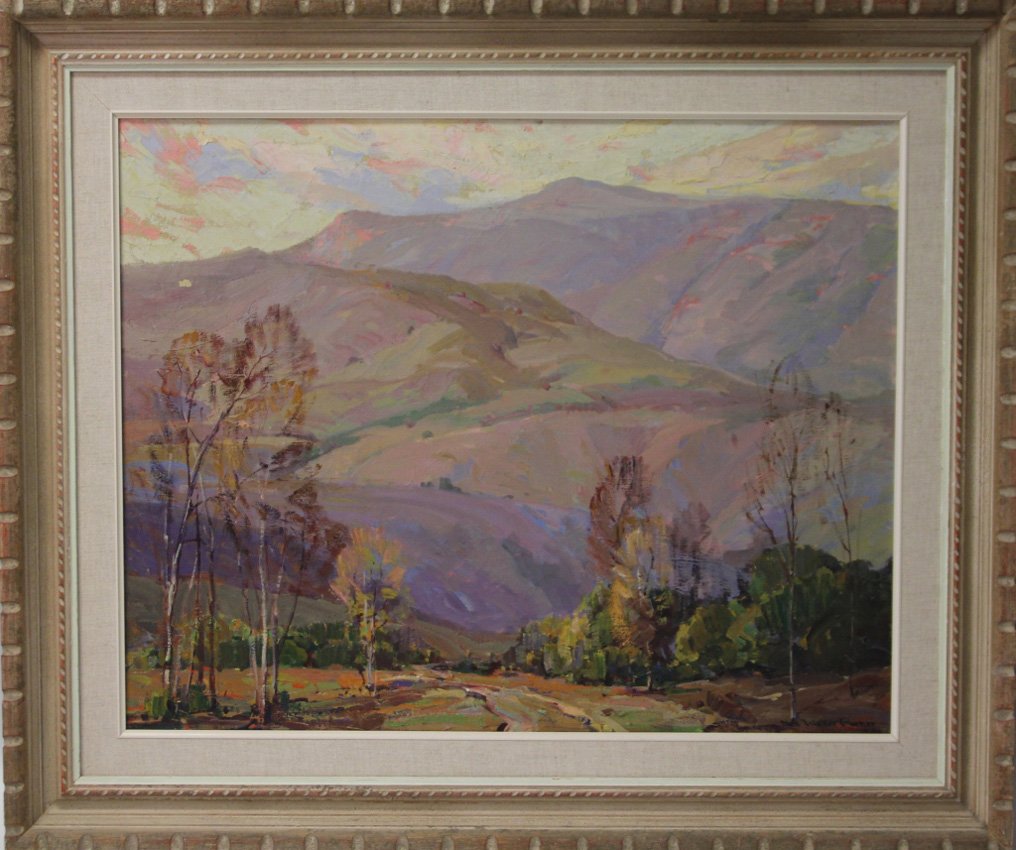 NELL WALKER WARNER, OIL ON CANVAS: Santa Paula Hills Landscape Sight- 23" x 29" Overall- 33" x 39"
