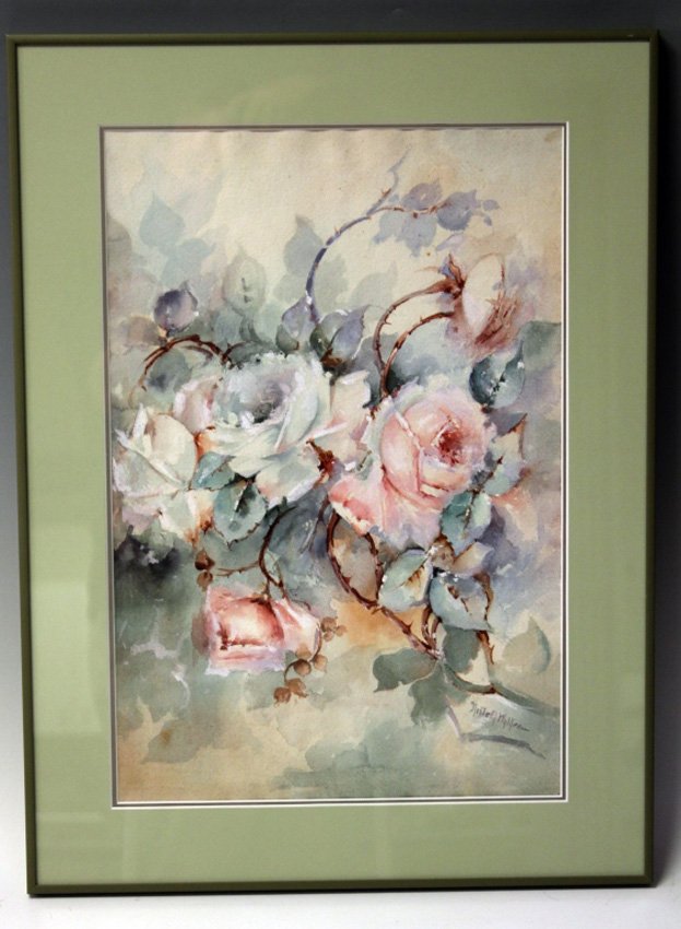 NELL WALKER WARNER, WATERCOLOR: Sight- 13" x 20" Overall- 19" x 25 1/2"