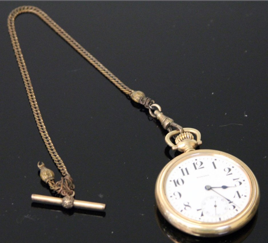 14KT VINTAGE HOWARD OPEN FACE POCKET WATCH: .