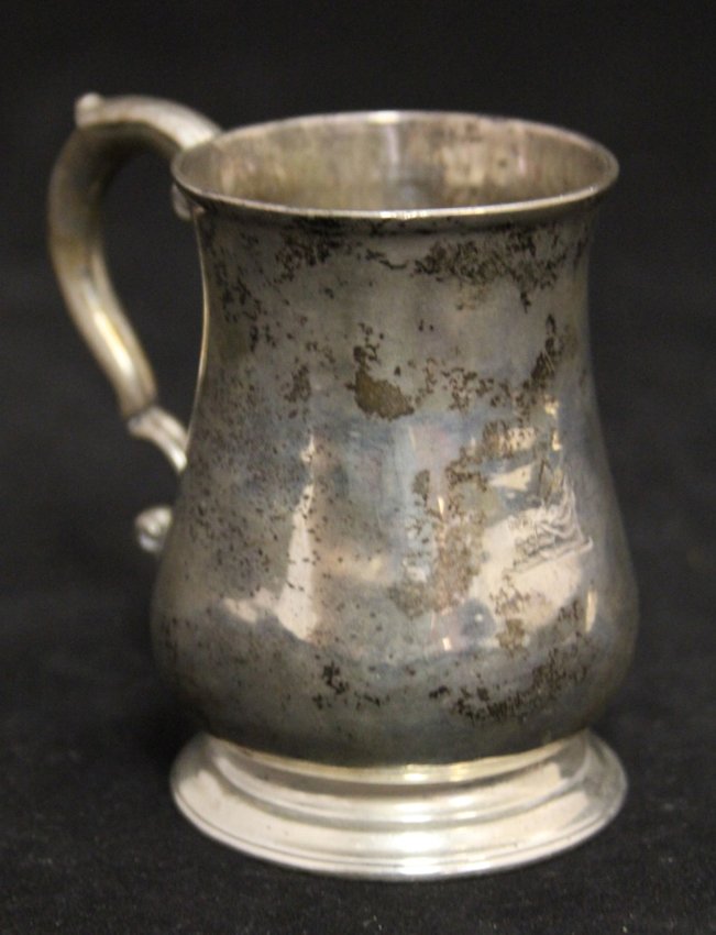 ENGLISH STERLING SILVER CAN, HALLMARKED LONDON: possibly William Grundy Weight- 7 troy oz.