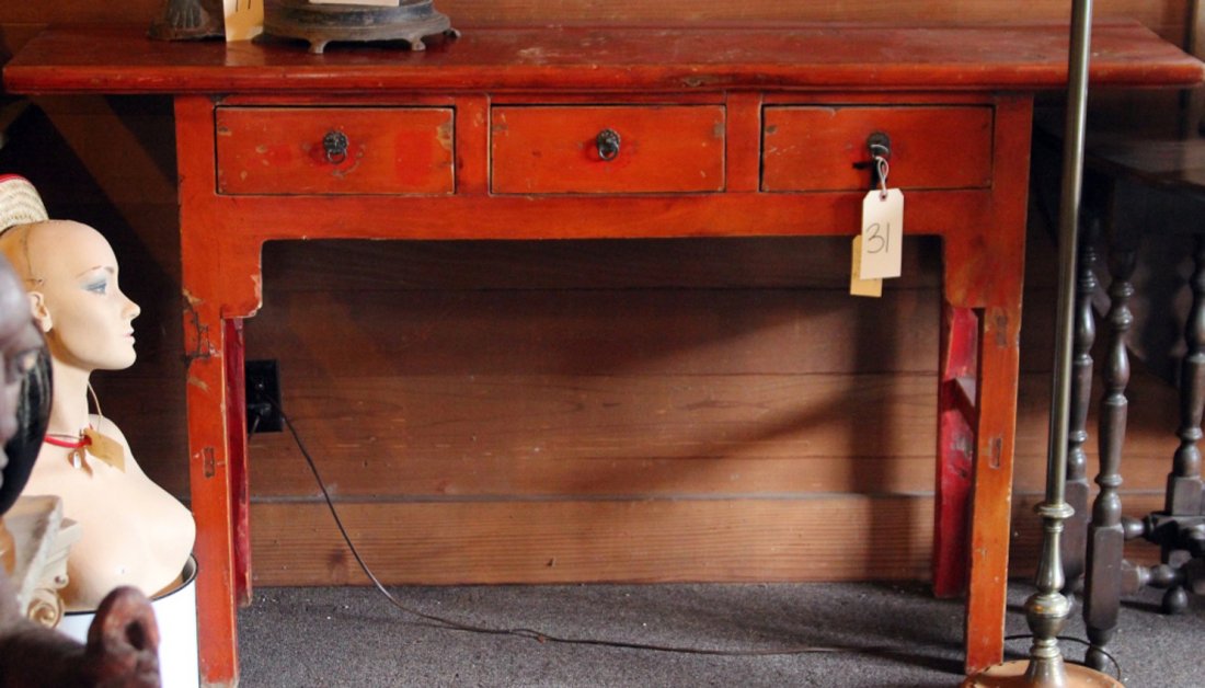VINTAGE CHINESE TEAK TABLE, CA. 1900 (1 of 1)