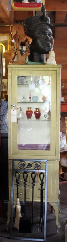 VICTORIAN GOLD PAINTED CABINET WITH TREASURES (1 of 4)