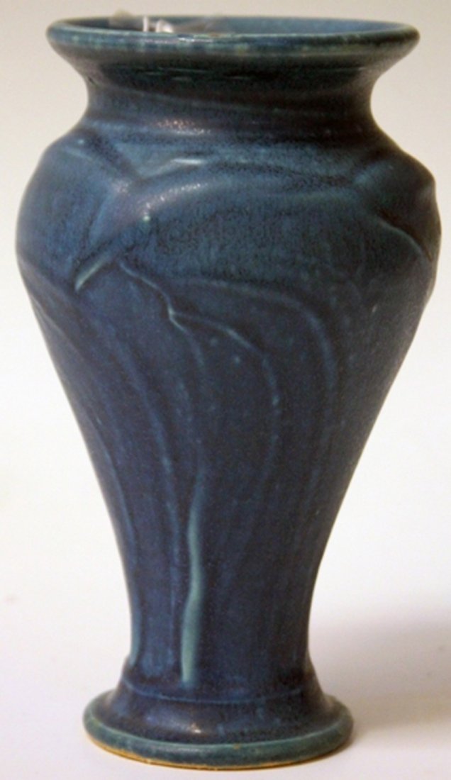 PEWABIC BLUE ART POTTERY VASE: Height- 7 1/2"