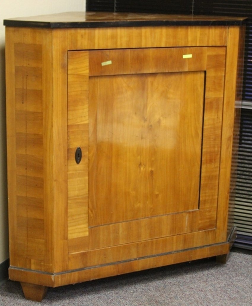 BIEDERMEIER CORNER CABINET: Height- 47" Width- 47"
