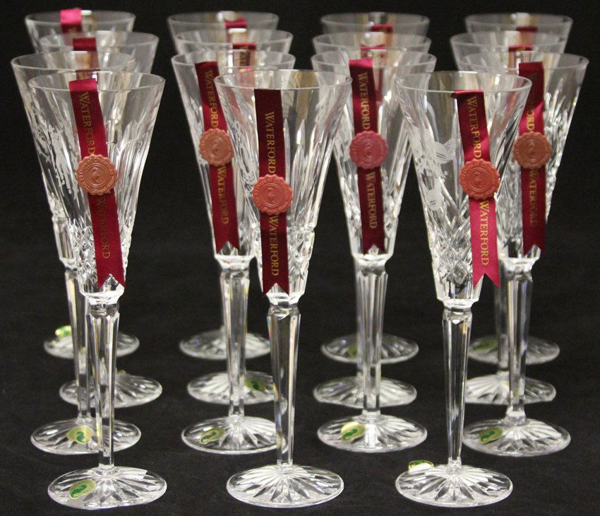 (15) PCS. WATERFORD "12 DAYS OF CHRISTMAS FLUTES" (1 of 2)