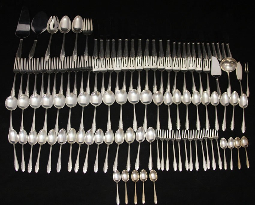 GORHAM STERLING SILVER FLATWARE SERVICE-120 PC. (1 of 3)