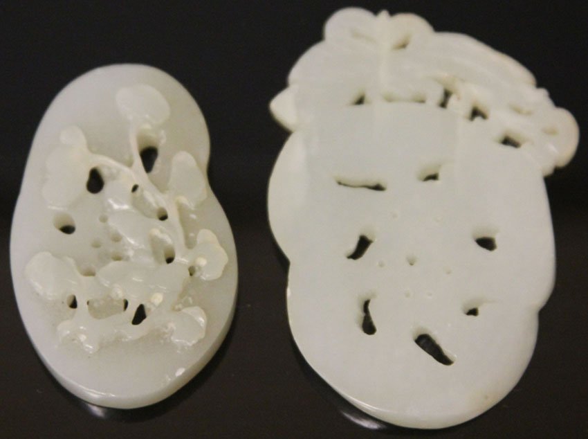 LOT OF (2) VINTAGE JADE CARVINGS (1 of 1)