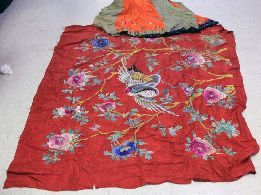 LOT OF (2) CHINESE SILK SKIRT AND TAPESTRY (1 of 2)