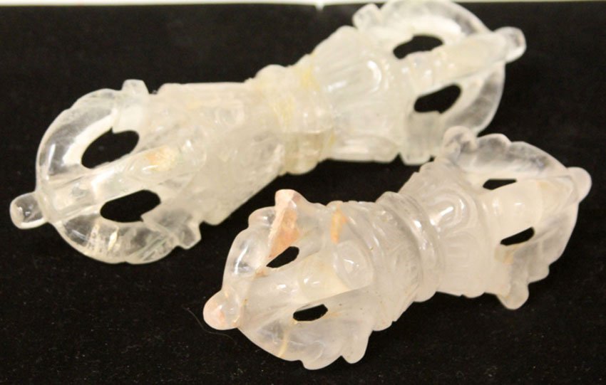 LOT OF (2) ROCK CRYSTAL STANDS (1 of 1)