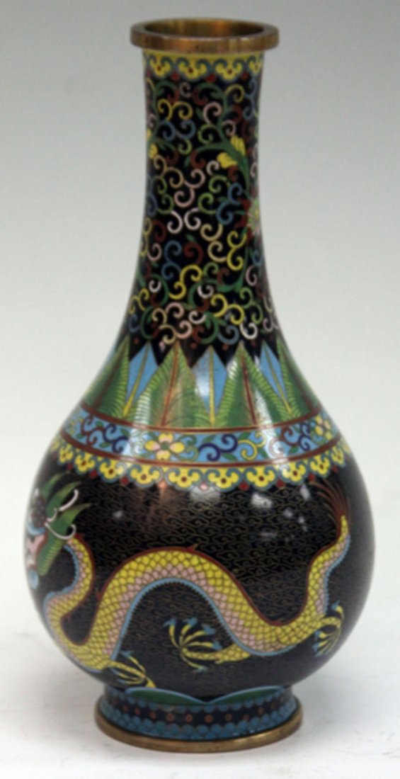 VINTAGE CHINESE CLOISONNE STEM NECK VASE (1 of 1)