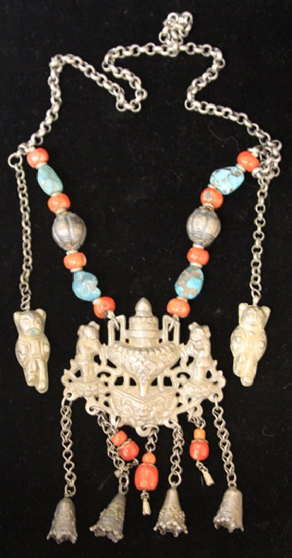 QING DYNASTY SILVER COURT NECKLACE (1 of 2)
