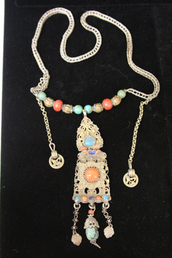 QING DYNASTY SILVER COURT NECKLACE (1 of 1)